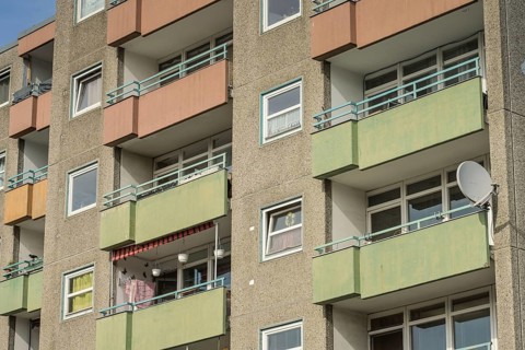 Slab, social housing, residential building, Bellermannstrasse, Behmstrasse, Wedding, Mitte, Berlin,