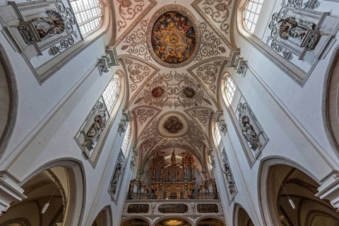 Ceiling frescoes and organ, Parish Church of the Assumption of the Virgin Mary, Landsberg am Lech,