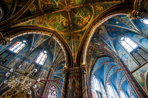 Interior view, Basilica of St Mary, Basilica of St Mary, place of pilgrimage, Kevelaer, Lower