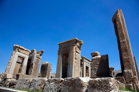 View of the ruins of Persepolis. The ancient Persian residential city of Persepolis was one of the