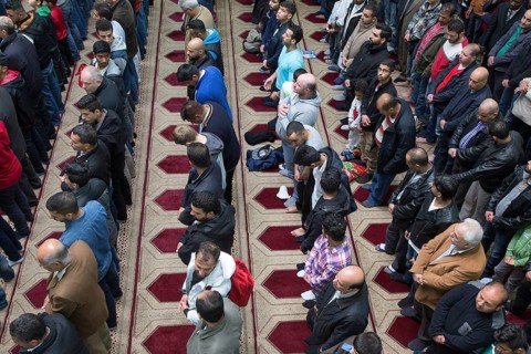 Muslims in Berlin gathered for prayer on 1 May 2015 at the Dar Assalam Mosque, Neukoelln Meeting