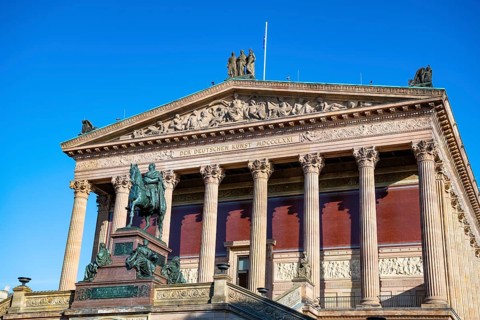 Old National Gallery, bronze equestrian statue of Frederick William IV, Museum Island, Mitte,