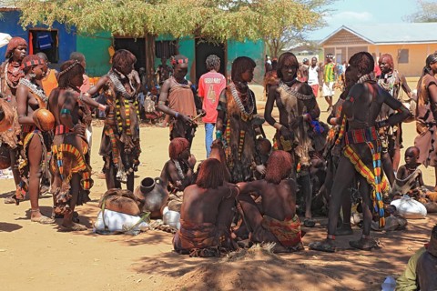 South Ethiopia, Omo region, market in the village of Turmi, the tribe of the Hamar, Hamer, Hamma,
