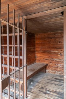 Fort Dodge, Iowa, The Harcourt Jail at the Fort Museum and Frontier Village. Operated by the Fort