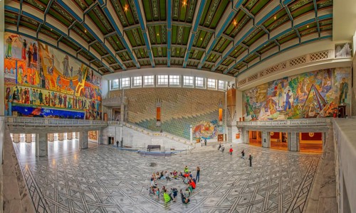 Oslo City Hall Interior Panorama Oslo Norway