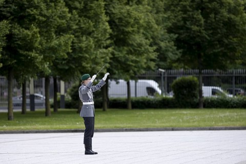 Soldiers from the Bundeswehr Guard Battalion, photographed during the reception of the Lithuanian