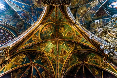 Interior view, Basilica of St Mary, Basilica of St Mary, place of pilgrimage, Kevelaer, Lower