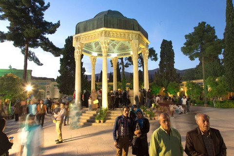 Tourists visit the tomb of the Persian poet Hafes in Shiraz, Shiraz, Iran on 03/04/2015