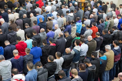 Muslims in Berlin gathered for prayer on 1 May 2015 at the Dar Assalam Mosque, Neukoelln Meeting
