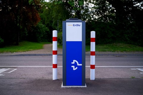 EnBW charging station for electric cars, electric filling station, e-filling station, e-mobility,