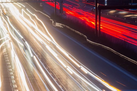 Busy A9 motorway on 15.12.2014. (c) Jochen Eckel, mail@jochen-eckel.de, www.jochen-eckel.de, B a n