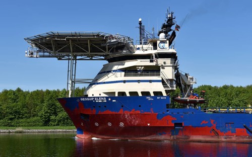 Geoquip Elena, offshore supply vessel, specialised vessel in the Kiel Canal, Kiel Canal,