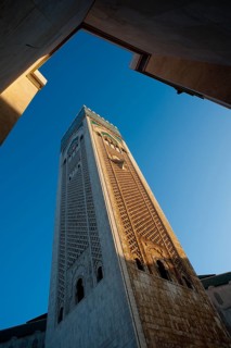 Minaret of the Hassan II mosque, Casablanca, Morocco, Africa