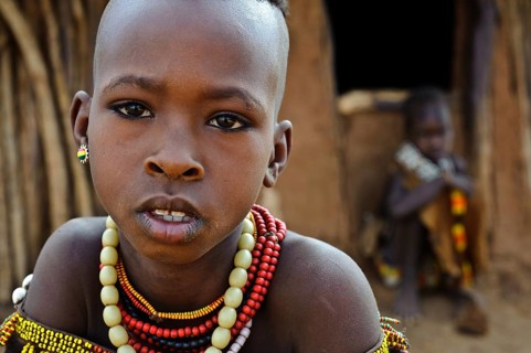 Girls from the Hamer tribe, Omo valley, Ethiopia, Africa