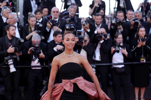 Cannes, France, 17.5.2024: Zoe Saldana at the premiere of Emilia Perez on the red carpet of the