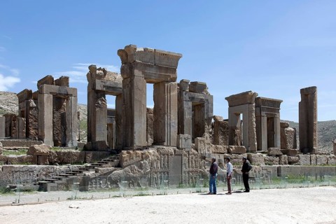 View of the ruins of Persepolis. The ancient Persian residential city of Persepolis was one of the