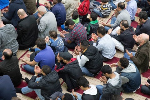 Muslims in Berlin gathered for prayer on 1 May 2015 at the Dar Assalam Mosque, Neukoelln Meeting