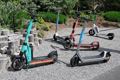 Scooters from Tier, Bird, Voi and Uber