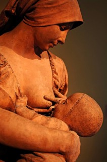 Sculpture Mother and Child (detail) by the artist Aime-Jules Dalou (1838-1902), Victoria & Albert