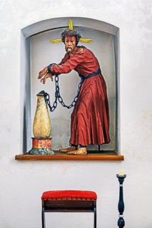 Jesus at the scourge column, former monastery church of St. Peter and Paul, Irsee monastery or