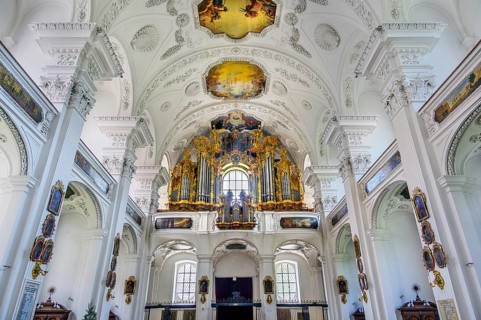 Organ loft, former monastery church of St. Peter and Paul, Irsee monastery or abbey, former