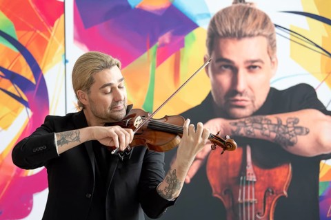 David Garrett, Photocall for the new tour Millennium Symphony World Tour 2025 at the Flora, Cologne
