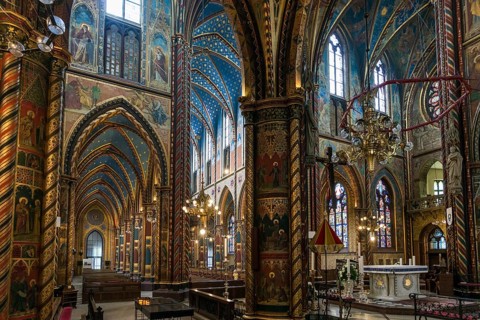 Interior view, Basilica of St Mary, Basilica of St Mary, place of pilgrimage, Kevelaer, Lower
