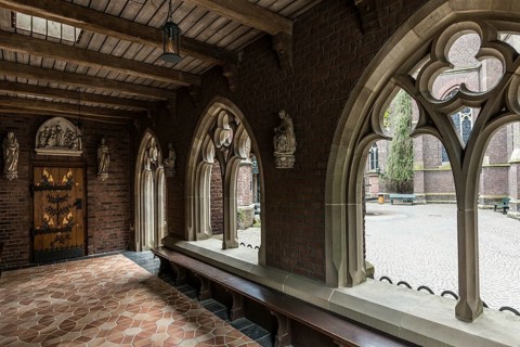 Cloister, Basilica of St Mary, Basilica of St Mary, place of pilgrimage, Kevelaer, Lower Rhine,