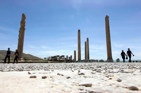 View of the ruins of Persepolis. The ancient Persian residential city of Persepolis was one of the