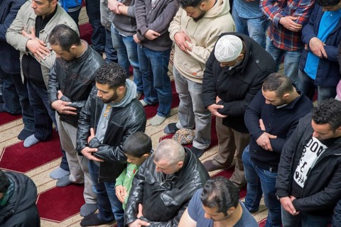 Muslims in Berlin gathered for prayer on 1 May 2015 at the Dar Assalam Mosque, Neukoelln Meeting