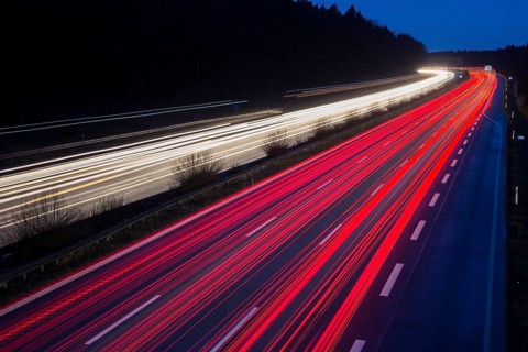 A9 motorway with heavy traffic on 15.12.2014., Beelitz, Germany, Europe