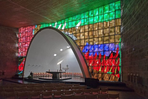 Chancel of the Church of the Transfiguration of Christ, consecrated in 1961, Feuerstein Castle,