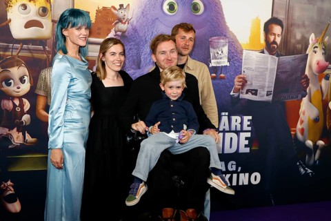Samuel Koch with woman Sarah Elena Timpe, brother Jonathan Koch with woman Anna Fahrnlaender and