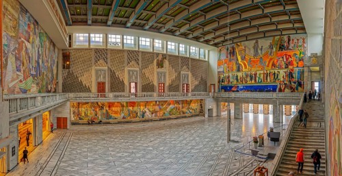 Oslo City Hall Interior Panorama Oslo Norway