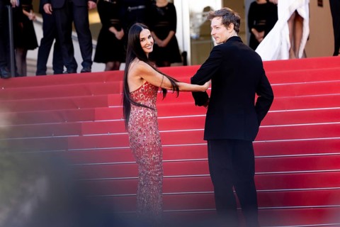 Cannes, France, 17.5.2024: Demi Moore and Mike Faist at the premiere of Kinds of Kindness on the