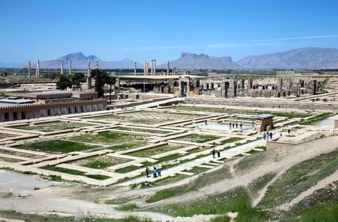 View of the ruins of Persepolis. The ancient Persian residential city of Persepolis was one of the