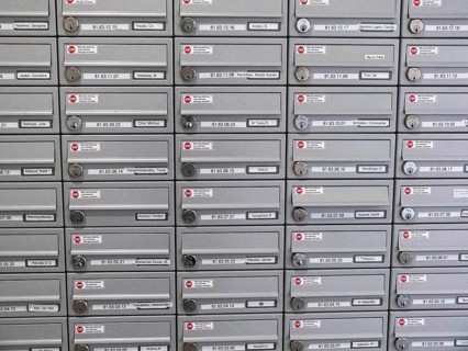 Letterboxes with nameplates, Berlin, 29.10.2014., Berlin, Germany, Europe