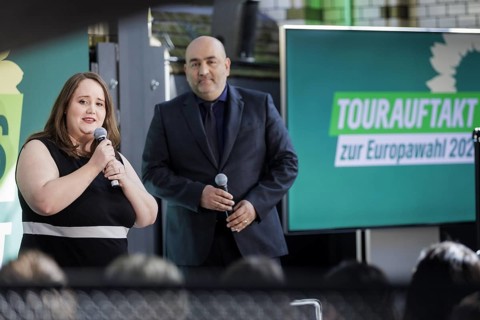 Ricarda Lang, Federal Chairwoman of Buendnis 90/DIE Gruenen, and Omid Nouripour, Buendnis 90/DIE
