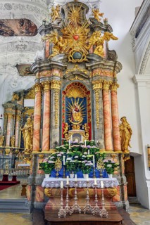 Side altar, former monastery church of St. Peter and Paul, Irsee monastery or abbey, former