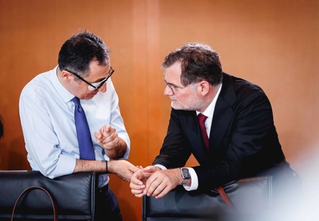 (L-R) Marco Buschmann, Federal Minister of Justice, Karl Lauterbach, Federal Minister of Health,