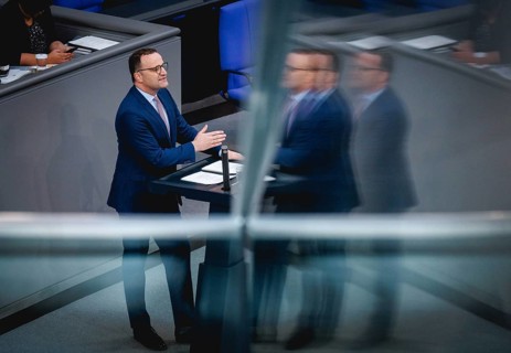 Jens Spahn, CDU, speaks at the 170th sitting of the German Bundestag in Berlin, 17 May 2024