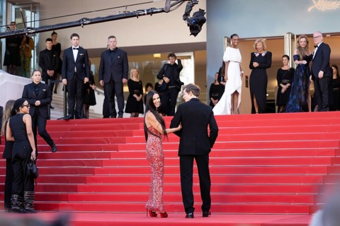 Cannes, France, 17.5.2024: Demi Moore and Mike Faist at the premiere of Kinds of Kindness on the