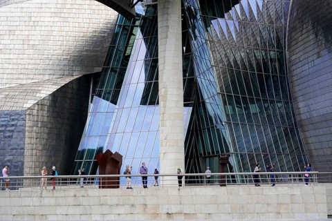 Guggenheim Museum, Bilbao, Basque Country, Spain, Europe, A modern building with large glass
