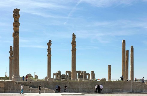 View of the ruins of Persepolis. The ancient Persian residential city of Persepolis was one of the