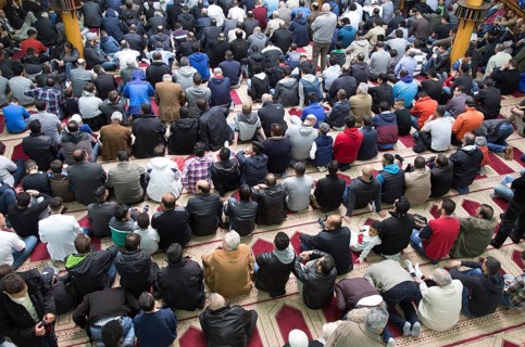 Muslims in Berlin gathered for prayer on 1 May 2015 at the Dar Assalam Mosque, Neukoelln Meeting