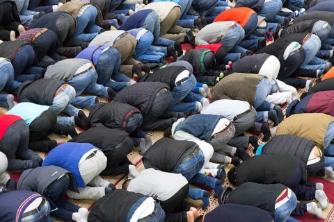 Muslims in Berlin gathered for prayer on 1 May 2015 at the Dar Assalam Mosque, Neukoelln Meeting