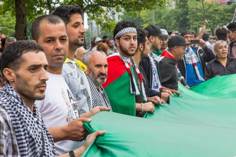 Al Quds Demo. Over 1000 people demonstrate against Israel's military attacks in the Gaza Strip,