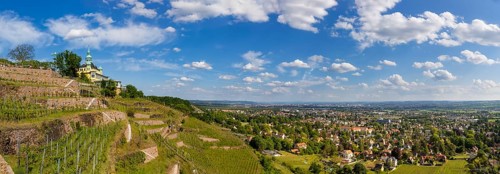 Weingut am Goldenen Wagen. The Spitzhaus is a former summer residence in the Saxon town of Radebeul