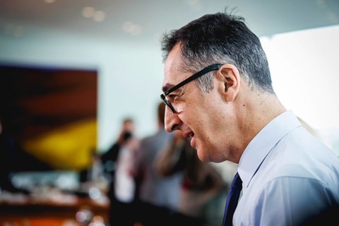 Cem Oezdemir, Federal Minister of Food and Agriculture, recorded during a cabinet meeting in