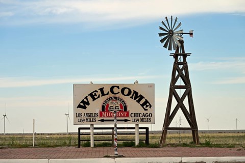 Midpoint, halfway between Los Angeles and Chicago, Route 66, Adrian, Texas